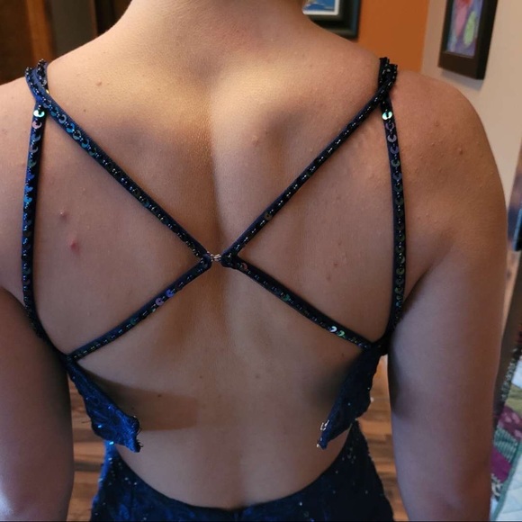 Ellie Wilde Navy Prom Dress - Picture 6 of 8